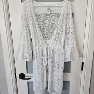 Time and Tru White Lace Swim Cover